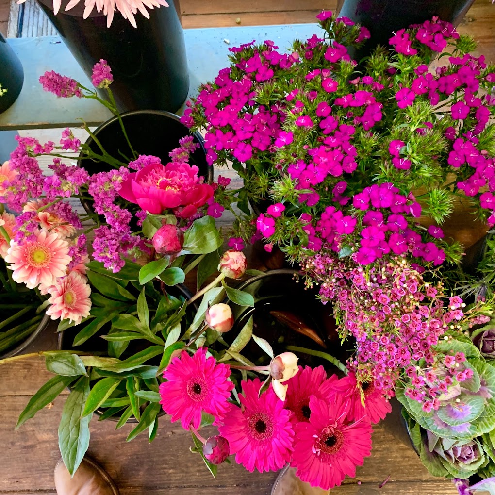 bright pink whimsical bouquet