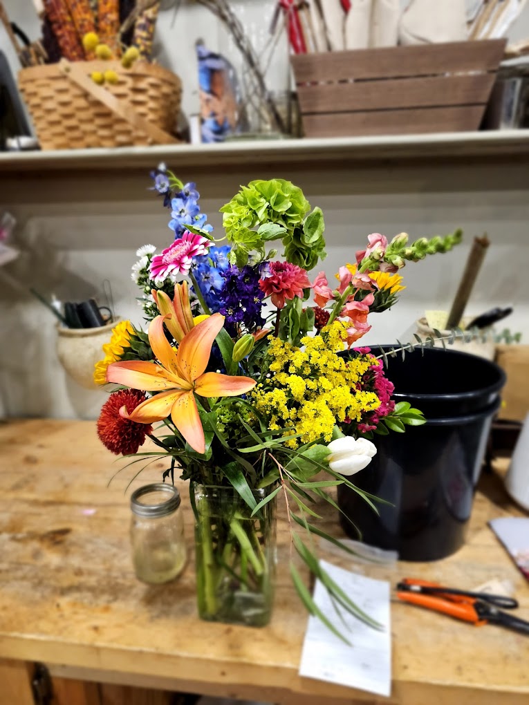 vibrant bouquet in vase